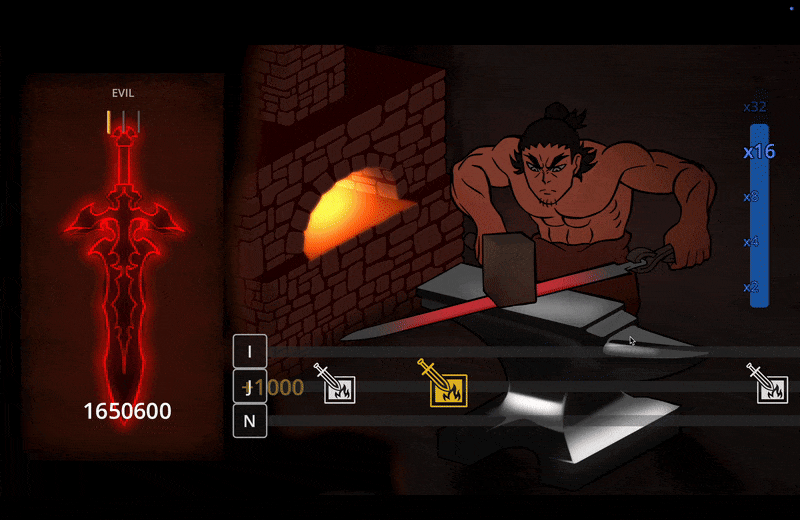 Jeu de rythme Forge Fever développé pour la GMTK Game Jam 2025